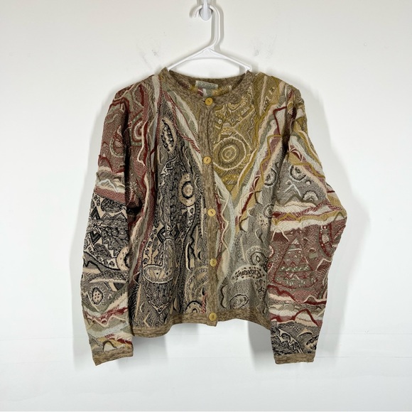 READ Aklanda Australia 100% Pure New Wool Cardigan Sweater Size Large - Picture 1 of 14
